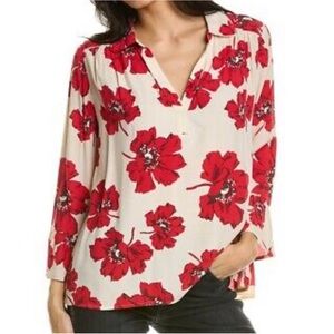Ba&sh ivory blouse with red flowers